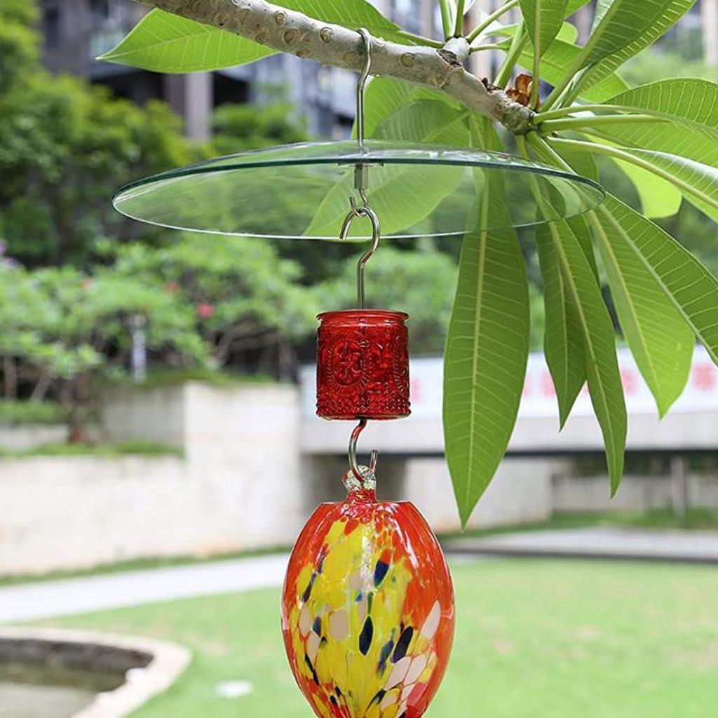 Przezroczysta Plastikowa Kopuła Osłaniająca Karmnik dla Ptaków z Żelaznym Hakiem Wodoodporna Osłona Przeciwdeszczowa Karmnika dla Ptaków na Zewnątrz Ogród Podwórko Patio