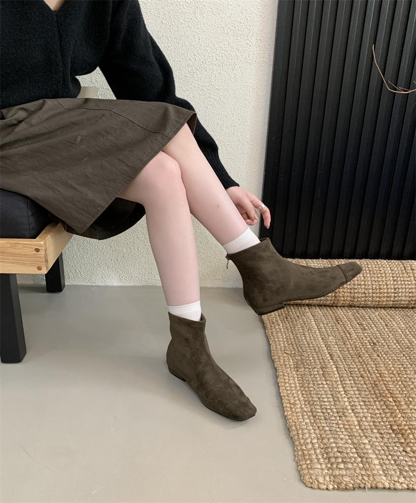 

Осень-зима 2025 года, высокие французские ретро ботильоны с острым носком, женские ботильоны на мягкой подошве и высоком каблуке, эластичные тонкие ботильоны, тренд 39 зелёный