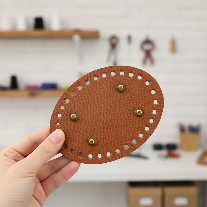 1Pc/Lot Colorful Long Pu Leather Bag Bottom Hand-Woven Bag Rivets Baseplate For Diy Handbag Cushion Pad Base Accessories