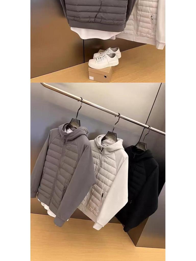 Men's Fleece-Lined Cotton Jacket: Casual Spliced Hoodie for Couples