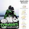 1pc Zombies Aqua Theme Design Flannel Blanket - 3D Printed Soft Warm, All-Season Lightweight Throw for Camping Travel Bed-080761
