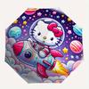 Hello Kitty,Space Adventure Automatic opening and closing folding umbrella with 8 rib frame and compact travel design,perfect for all occa