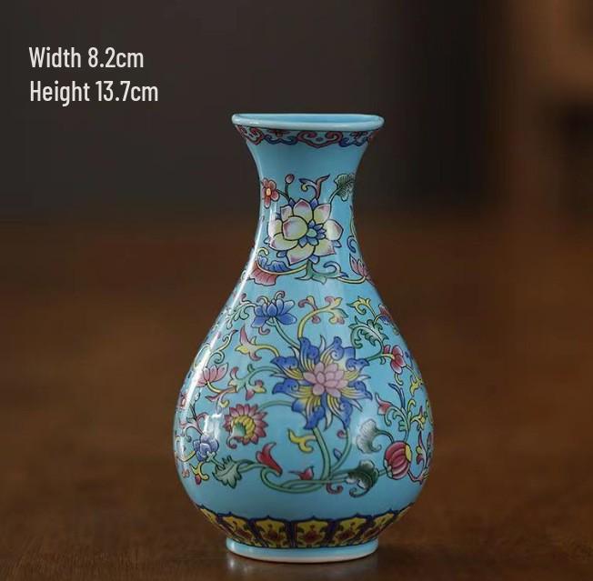 Zen Blue & White Wall-Mounted Porcelain Flower Vase - Ceramic Ornament