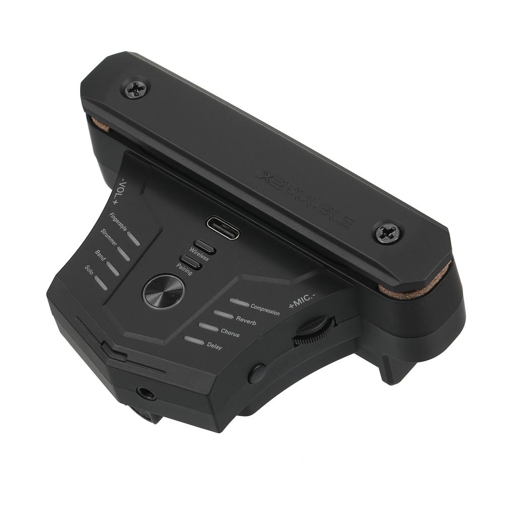 DOUBLE G0 Pro Guitar Preamplifier BT Preamp Pickup Acoustic Chorus Delay Reverb Effects Soundhole Pickup with Receiver Built-in Rechargeable Battery