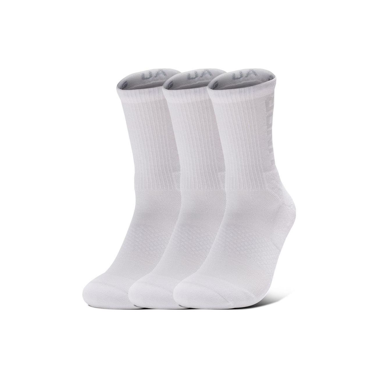 

Under Armour Носки спортивные тренировочные повседневные до середины икры с принтом букв, унисекс, белые 1373084-100 M