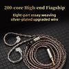 8Core Silver Plated Earphone Wire for QKZ-ZXN/ZXT/AK6 Pro 0.75mm Gold Plated Plug Earphone Extension Cable