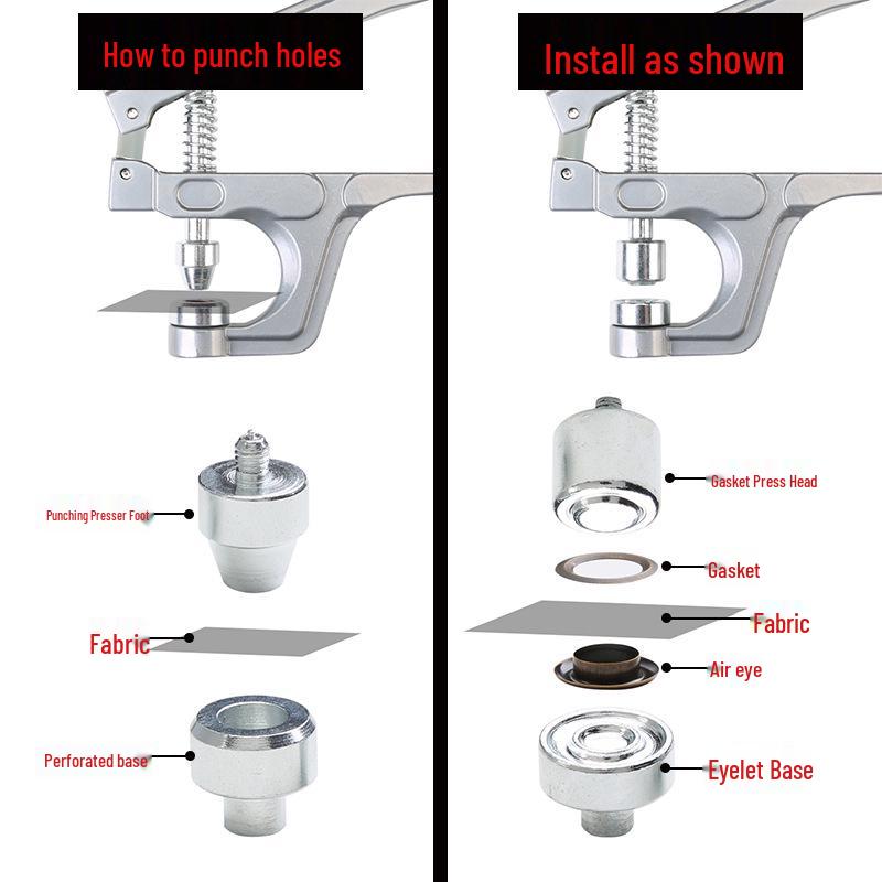 Ösenknöpfe Metallzubehör für Gepäck, Bekleidung, Gürtel, Schuhe und Anhänger.