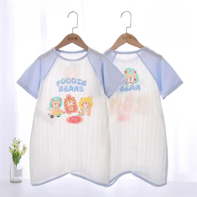 A Class Infant Sleeping Bag Short Sleeve Baby Romper Anti-kick Blanket Cartoon Toddler Homewear 1-3 Years Old 80cm