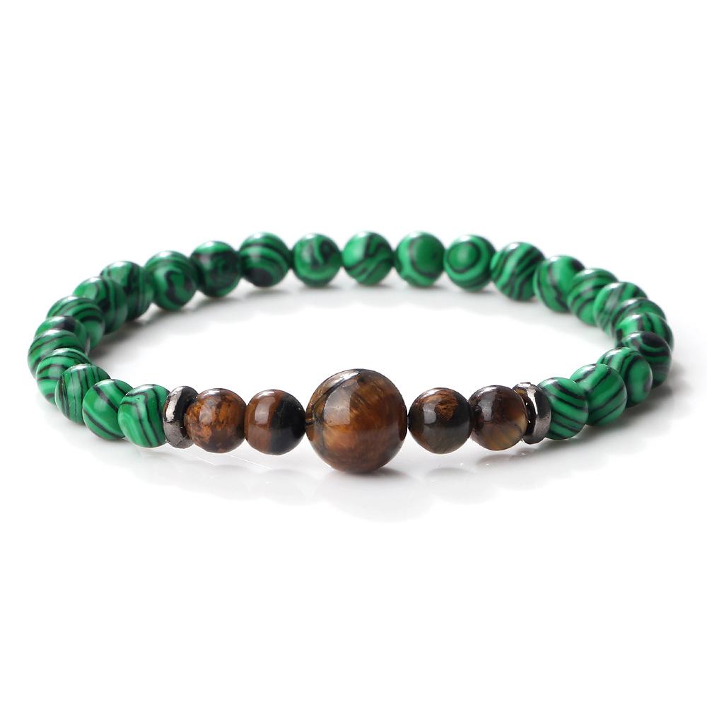 Tiger Eye Striped Agate Bracelet: Men's European Handcrafted Beaded Ornament.