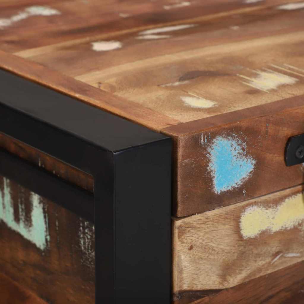 Storage Box Multicolored 80 x 35 x 45 cm Solid Wood Reclaimed Wood