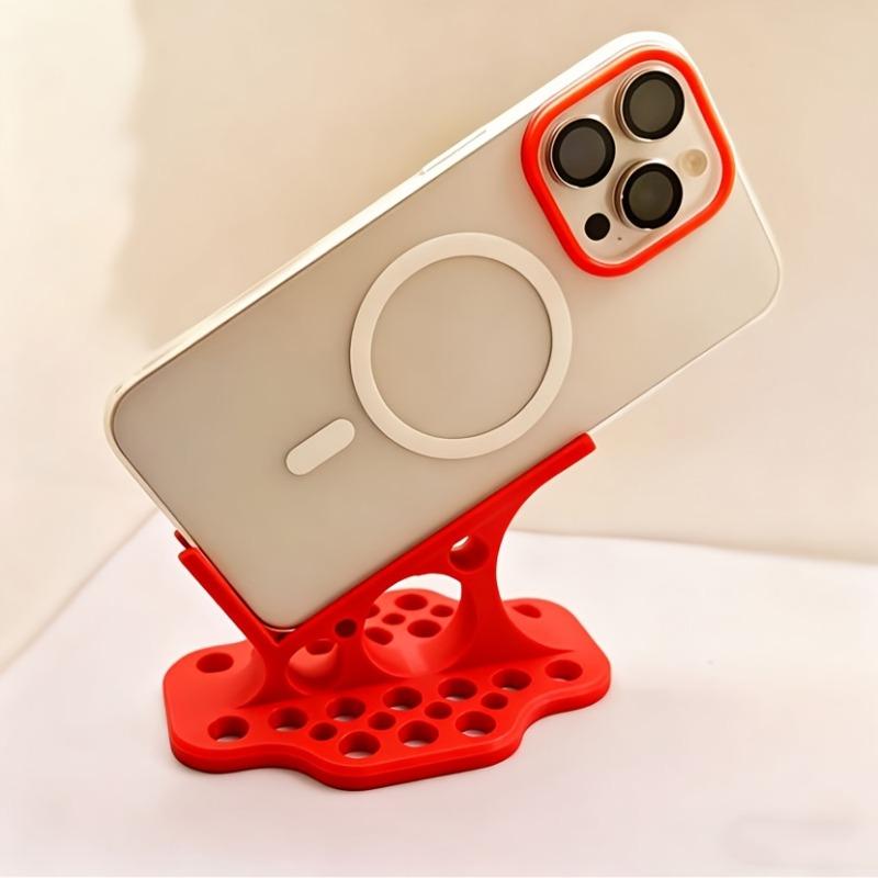 1 Mobile Phone Holder with Non-Slip Grip and Adjustable Height - Heavy Duty Curved Base Holder