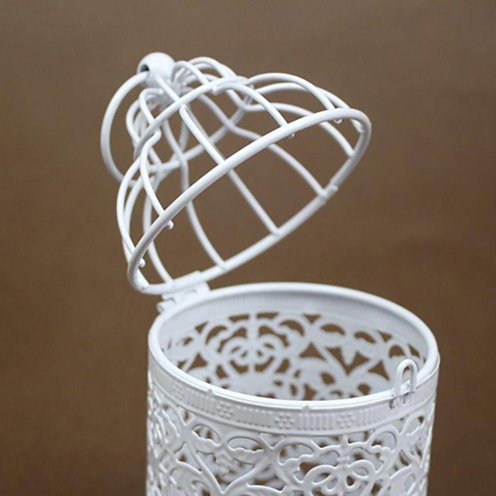 Bird Cage Candle Holder Iron Art Lantern Shape Vintage Lantern Candle Support Multicolor Photo Props Desktop Ornament Craft