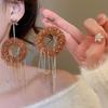 Silver Needle Fluffy Tassel Bow Earrings: Retro, Creative, High-End Winter Accessories for Women