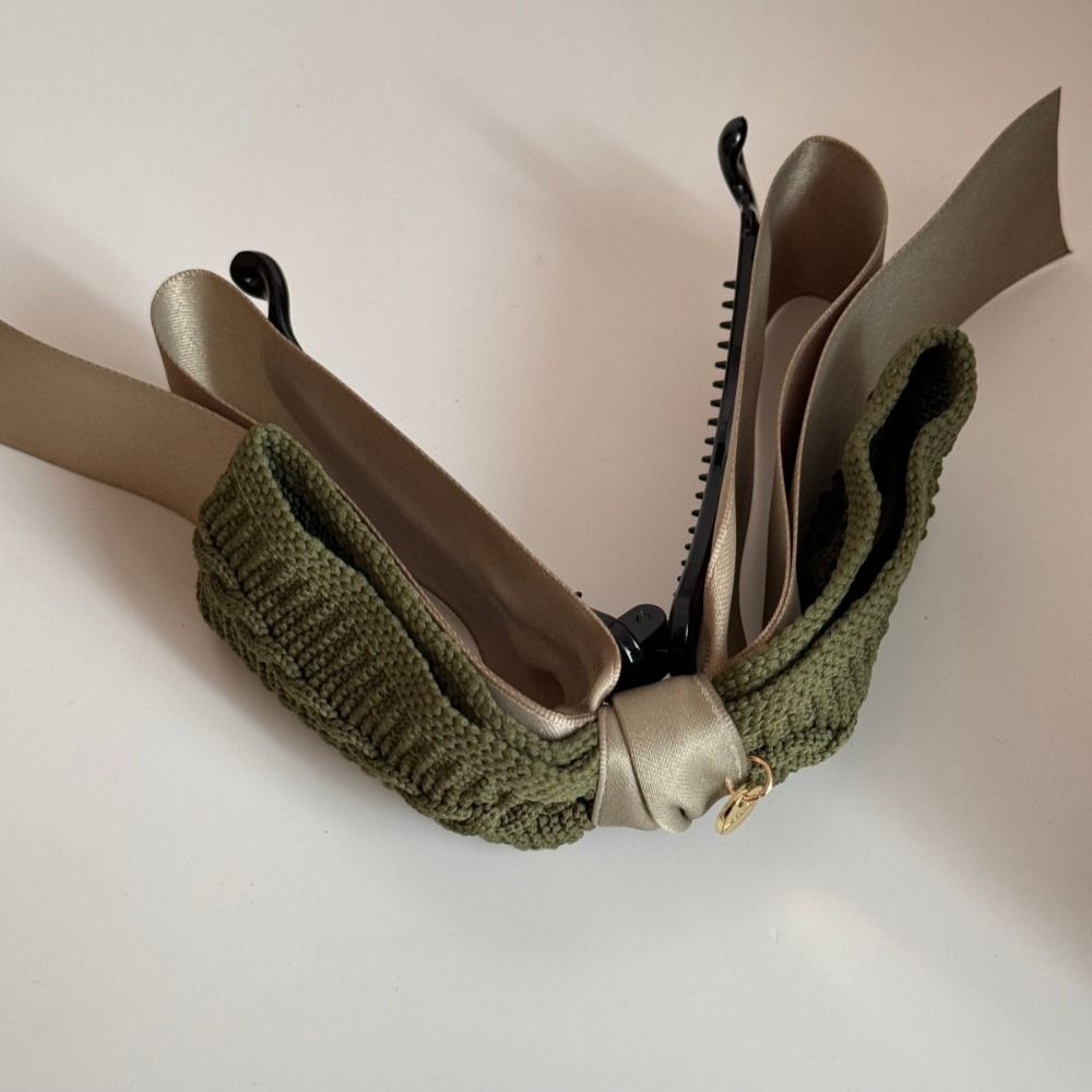 Large Size Bowknot Ribbon Hair Clip Fabric Hairpin Creative Vertical Clip  Female