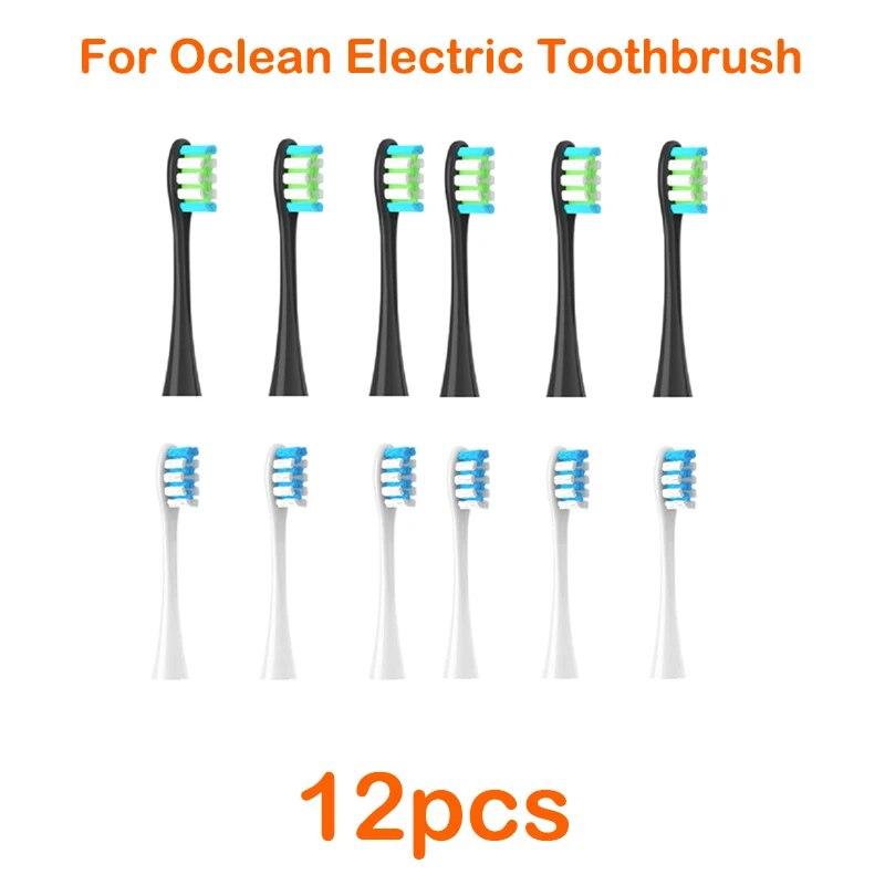 12pcs Replacement Tooth Brush Heads For All Oclean X/ X Pro/ Z1/ F1/ One/ Air 2 /se Sonic Soft Electric Toothbrush Cleaning