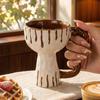 Irregular Design Handmade Mug Hand-Painted Dessert Cup Creative Art Goblet  Cafe
