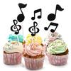 A84E-60 Pcs Music Notes Themed Cupcake Topper Paper Cake Inserts Card Wedding Cake Topper Decoration