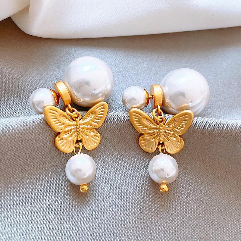 "Retro Silver Needle Irregular Pearl French Earrings - Niche Design and Fashionable"