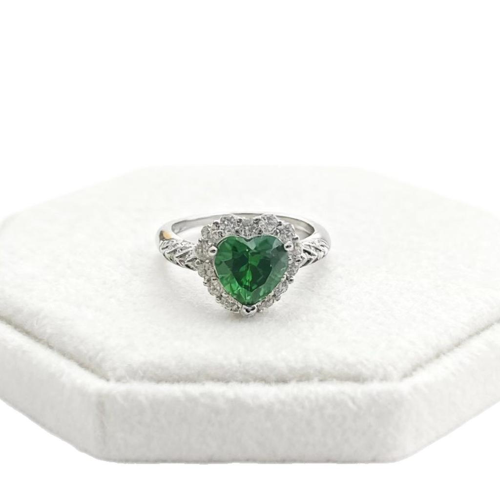 Heart Of The Ocean Women'S Ring Cultivation Sapphire Ruby Love Open Ring Women'S Heart Colored Treasure Ring