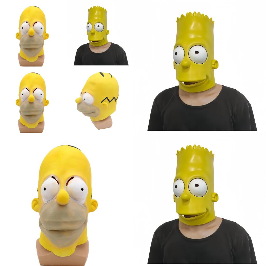The Simpsons Mask Latex Costume Headgear For Halloween Party Cosplay