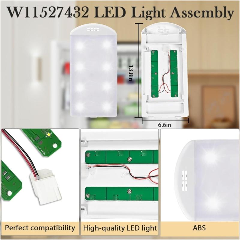 Quick Install Refrigerator Light Bulb High Brightness Fridge Light Module For W11527432 W11387579 W11333374 Part