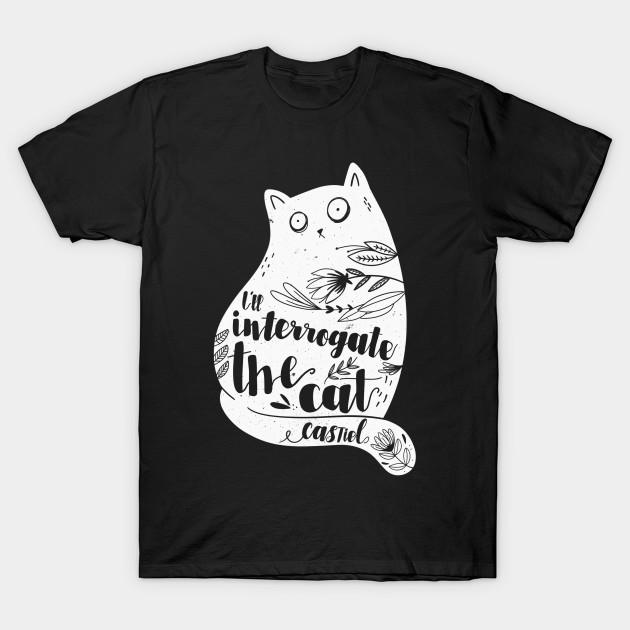 Men Black Print T-shirt Castiel The Cat No-Cut Transfer Paper Print Cotton Tshirt 3XL чёрный 1200₽