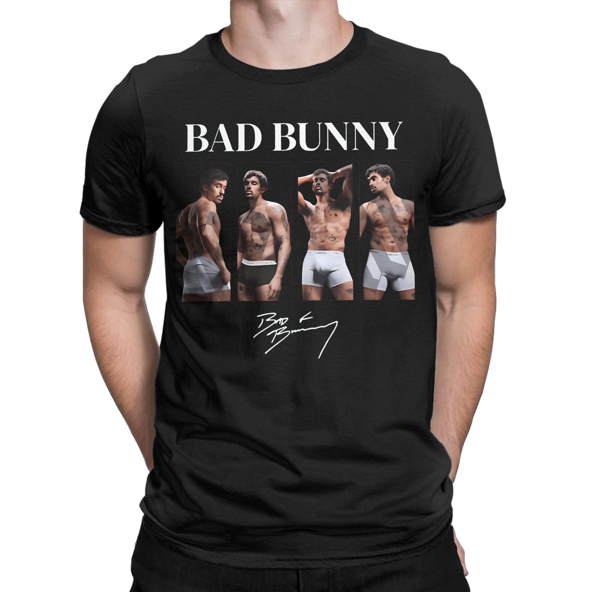 

Bad Bunny Signature Photo T-Shirts Men Funny 100% Cotton Tee Shirt Crewneck Short Sleeve T Shirt Summer Clothing - Men s Sum... 5XL різнокольоровий