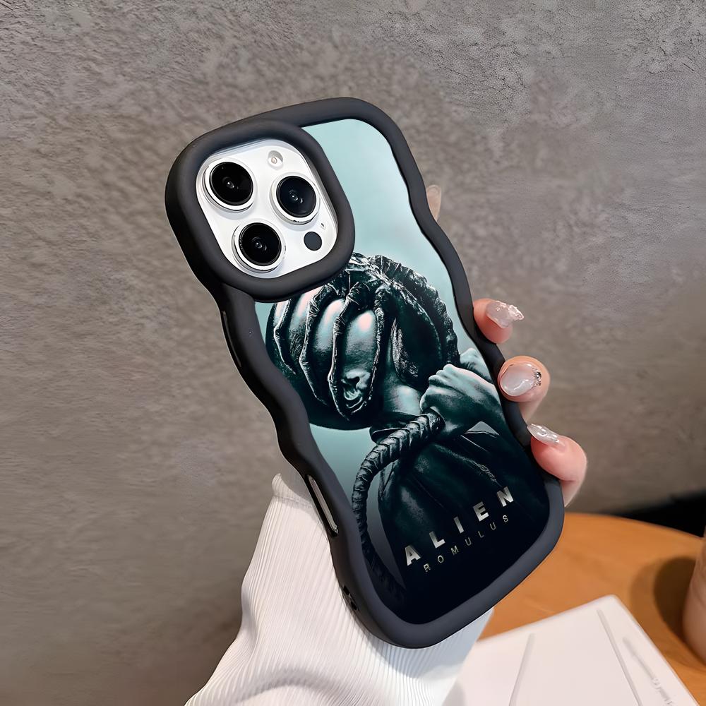 Alien Romulus Handyhülle für iPhone 17 16 15 14 13 12 11 Air Pro Max Plus Gewellter Rand TPU Bunte Hülle Hülle Luxus