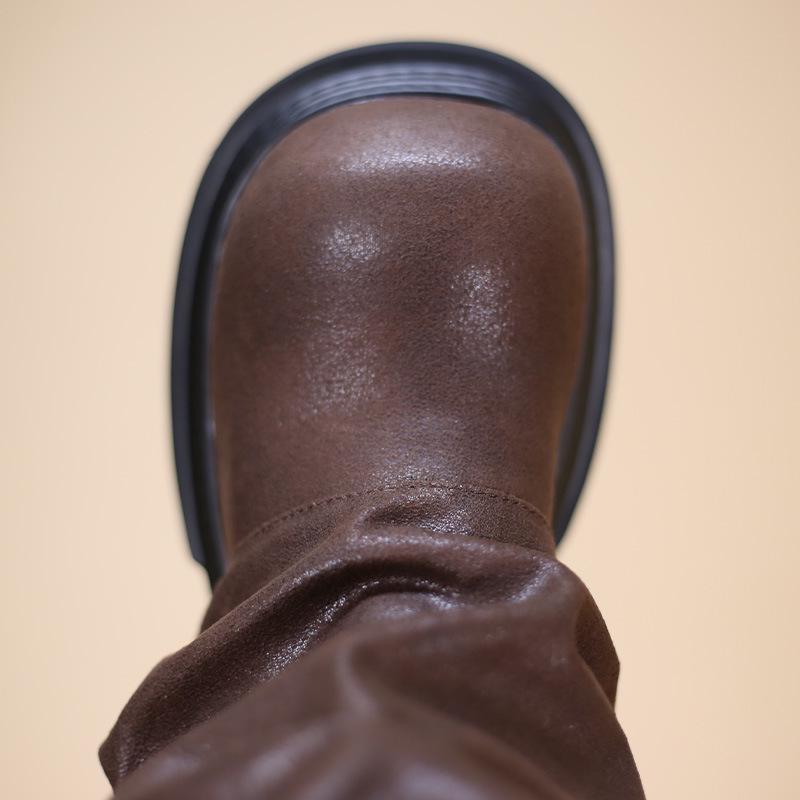 2025 New Women's Retro European-Style Over-the-Knee Boots with Thick Soles and Buckles