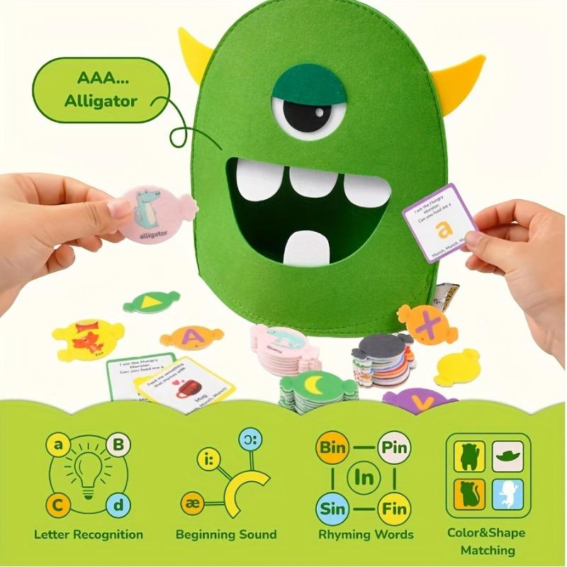 Alphabet Learning Toy The Alphabet Monster Word Letter Recognition Matching Game Montessori Preschool Toys Learning Toy for Kids