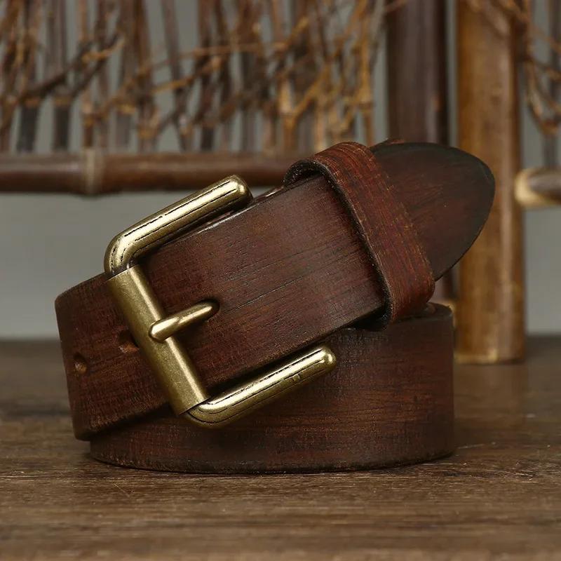 3.8CM Piele de Vacă Pură de Înaltă Calitate Curele din Piele Naturală pentru Bărbați Curea de Marcă Masculină Cataramă cu Pin Fantezie Vintage Blugi Cowboy Lux