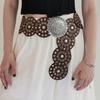 Adult Relief Round Buckle Waist Belt Adjustable Exaggerated Personality Waist Belt for Men Teenagers Coat Dress