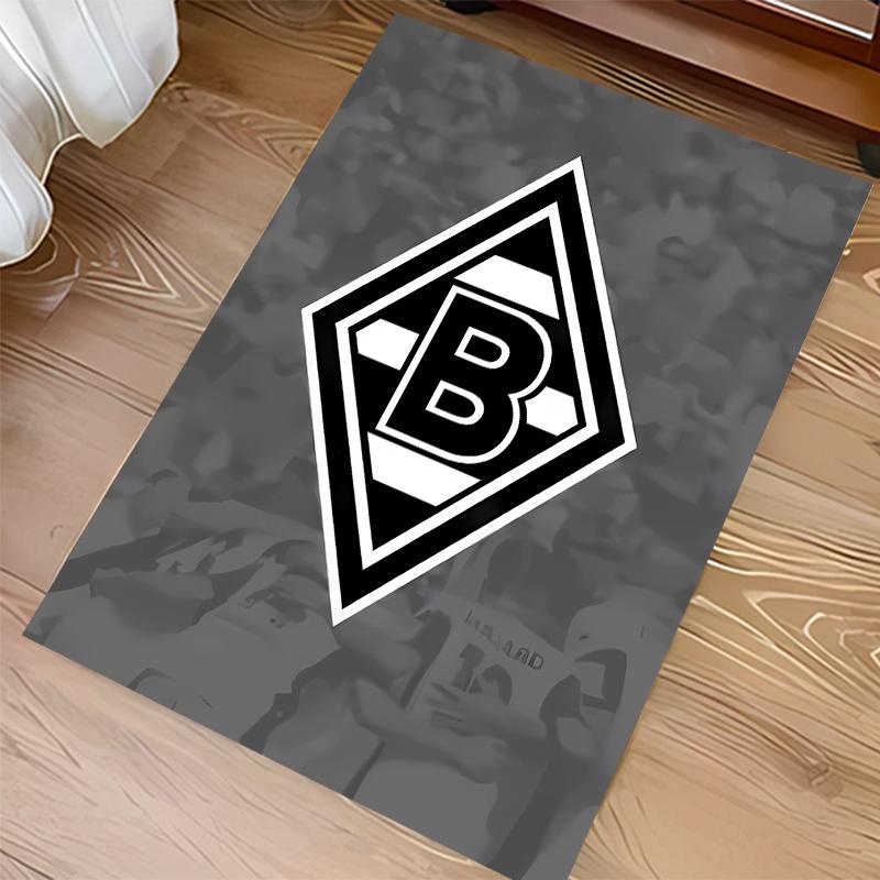 1 Stück Borussia Mönchengladbach Logo Teppich - Weich, Waschbar, Rutschfest für Innenbereich, Bürostühle, Wohnzimmer, Heimbüro, Dekorativer Teppich