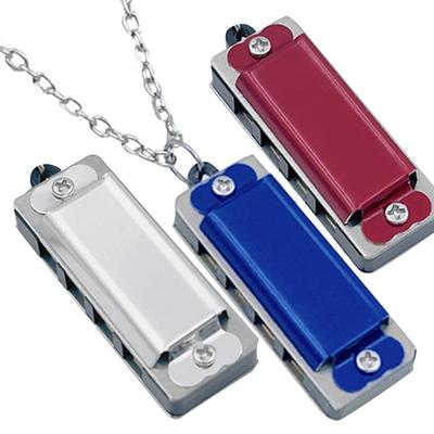 5PCS Mini Harmonica Necklace Adorable 4 Hole 8 Tone Necklace Mini Harmonica Necklace Music Party Favor 4 Colors Optional