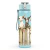 1PC Farm Goat Sheep Wooden Fence Scene Print 750ml Color Plastic Sports Water Bottle Leakproof Flip Straw Lid Suitable for Sports Office Home Use