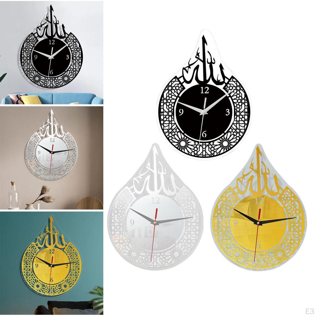 Wall Clock, Digital Clock Pendulum Silent, Hanging Decorations for Living Room Bedroom Eid