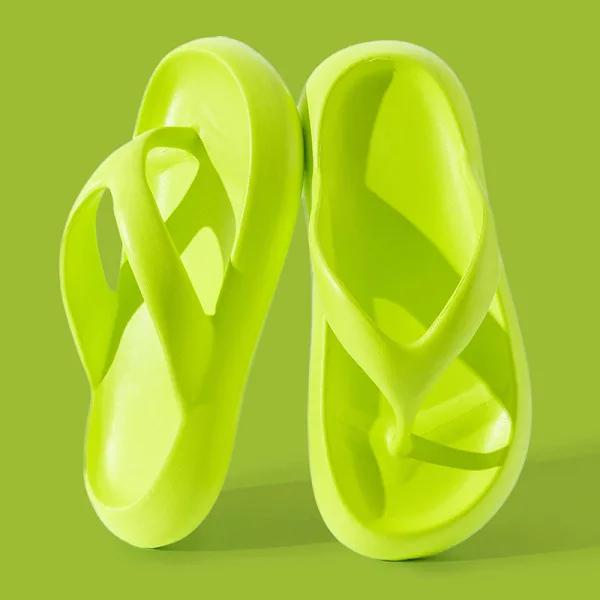 2025 Summer New! Women's Thick Sole Flip Flops - Memory Foam Stylish Thong Sandals for Beach Outdoor Fashion Wear
