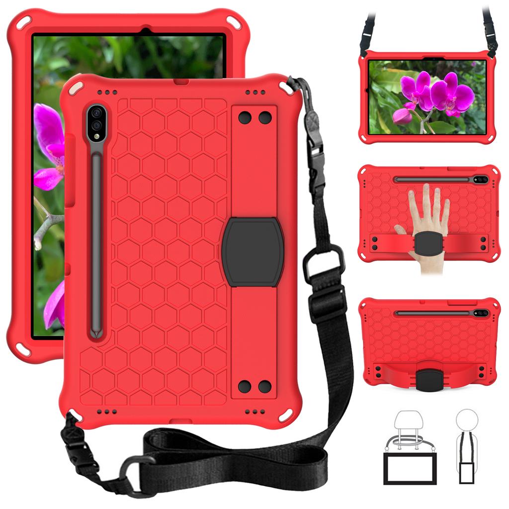 Kids Case For Samsung Galaxy Tab S7 S8 S9 S10FE S10Lite 11inch SM-T870 X700 X710 X520 X730 11" Wristband Tablet Cover with Strap