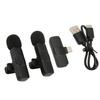 Wireless Lavalier Microphone 1 for 2 Lavalier Lapel Mic Supports Recording While Charging for Live Stream Interview 