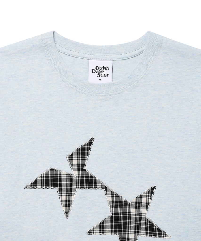 CAVISH Twin Star Check Applique Ls Tee Blue(Cv2Gsut555A)