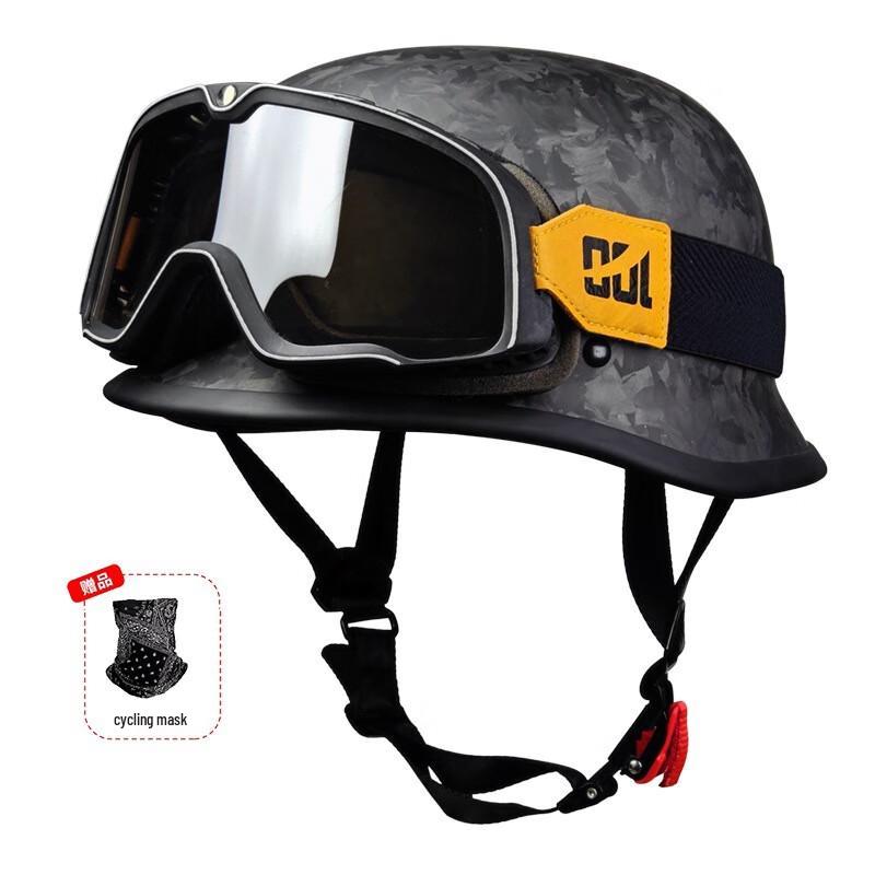 Vintage Carbon Fiber Motorcycle Half Helmet M-XXXL