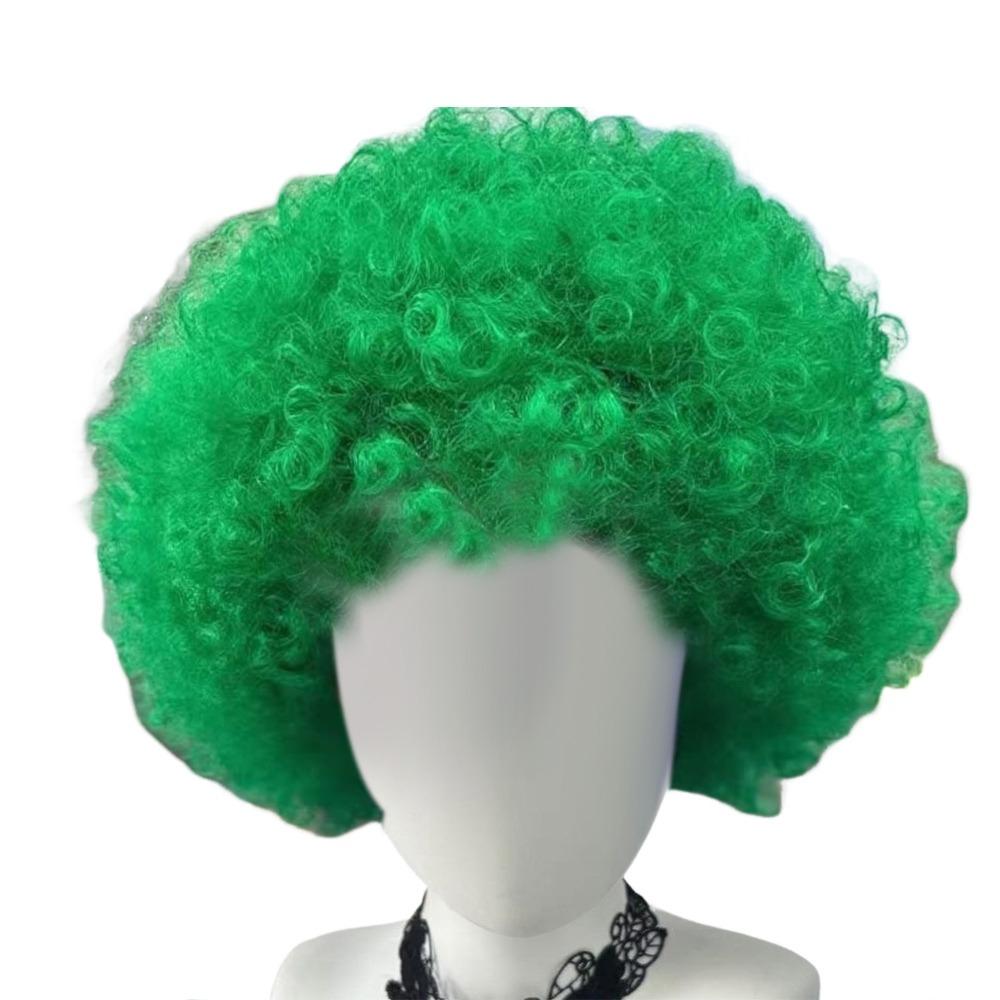 Parrucche Afro Puff Soffici Parrucca Esplosiva Riccia Capelli Corti alla Moda Parrucche Tifosi di Calcio