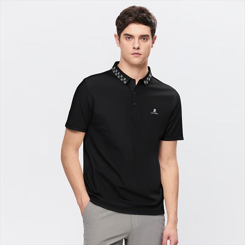 MONTAGUT Men's Silk Blend Jacquard Polo Shirt