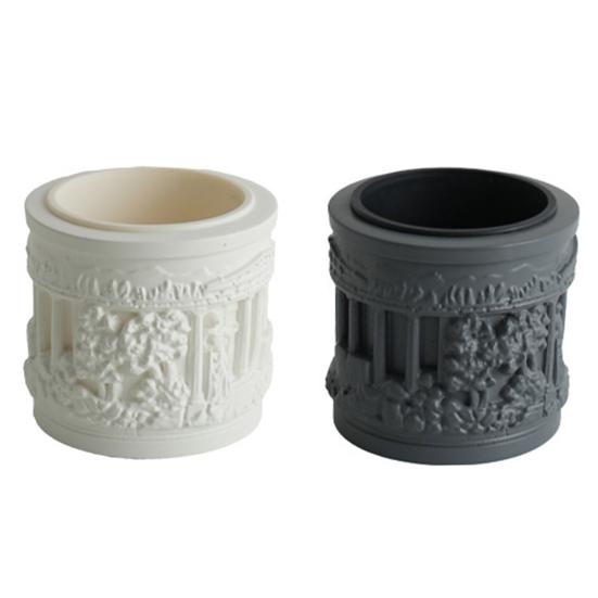 Yousheng Mini Roman Column Planter, Vintage Embossed Flower Pot, Small Greek Pillar Shaped Plant Container for Indoor Outdoor, Home Garden Decor