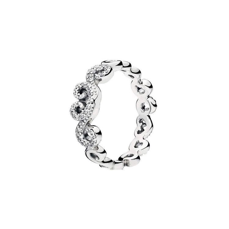 Pandora Heart Swirl Ring Women rings Silver 197117CZ 56