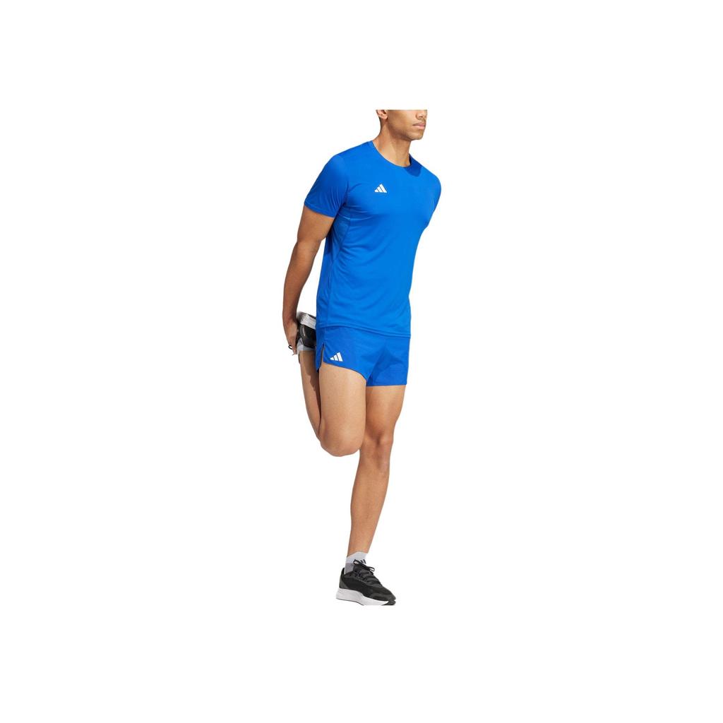 Adidas Adizero Essentials Crew Neck Logo Print Pullover Short Sleeve T-Shirt Men Tops Blue IT1469
