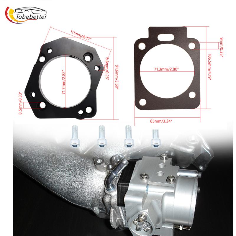 Throttle Body Adapter K RBC to K PRB 72mm Open For 06-15 Honda Civic Si 02-06 RSX K20 K24 ACURA Swap