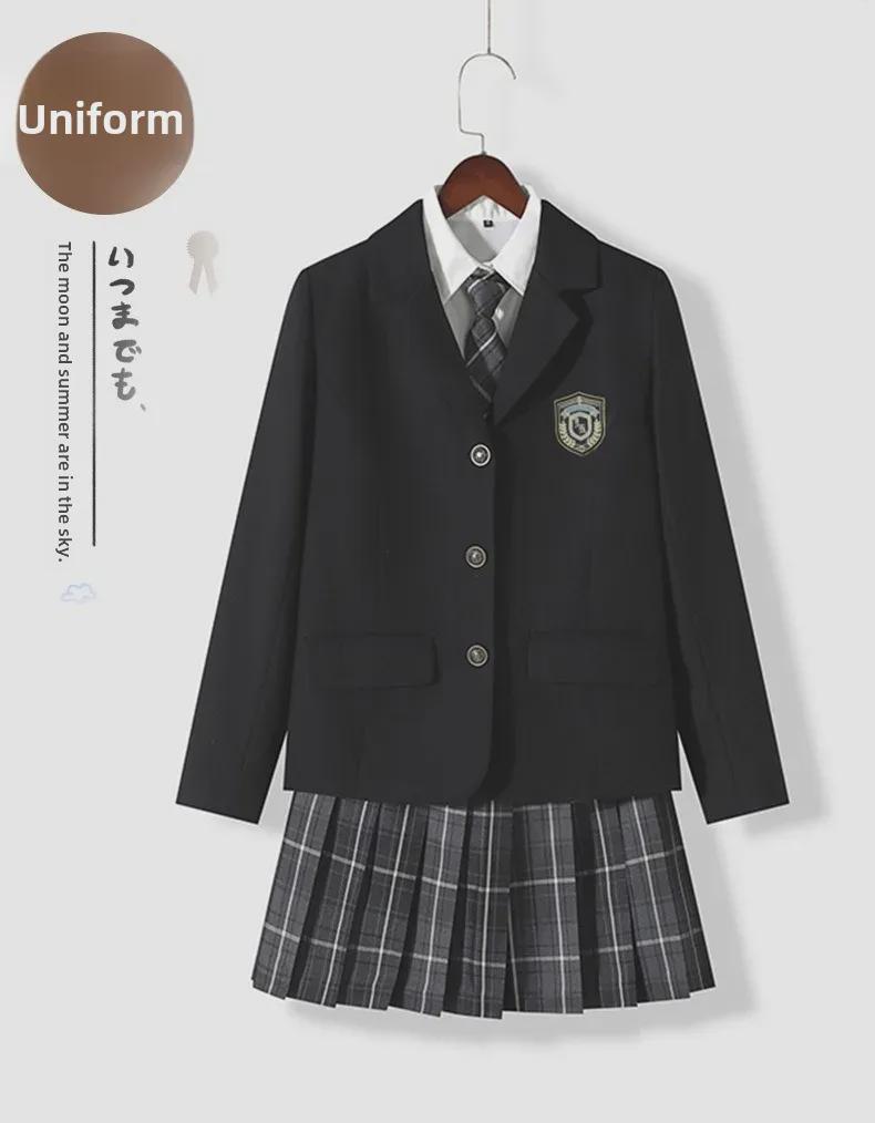 Uniformă JK de toamnă în stil colegial Ben Zuozhong cu jachetă cu toc înalt