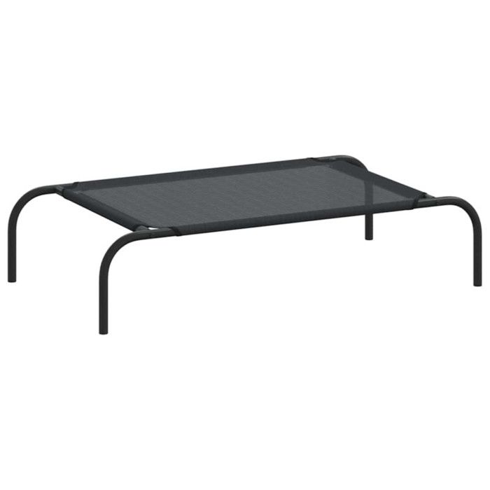 VidaXL Lit Surélevé pour Chiens Noir S Textilène Paniers Corbeille pour Chiens 170661