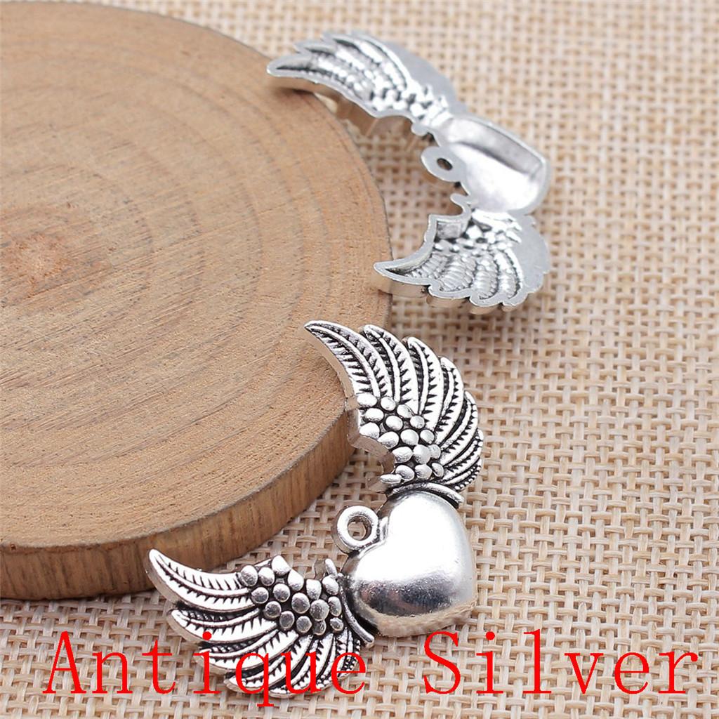 Big Heart Shaped Charms Pendant For Bracelet Necklace Jewelry Making Craft Findings